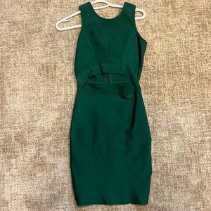 Lulus Emerald Green Bodycon Cut Out Dress. Size Small